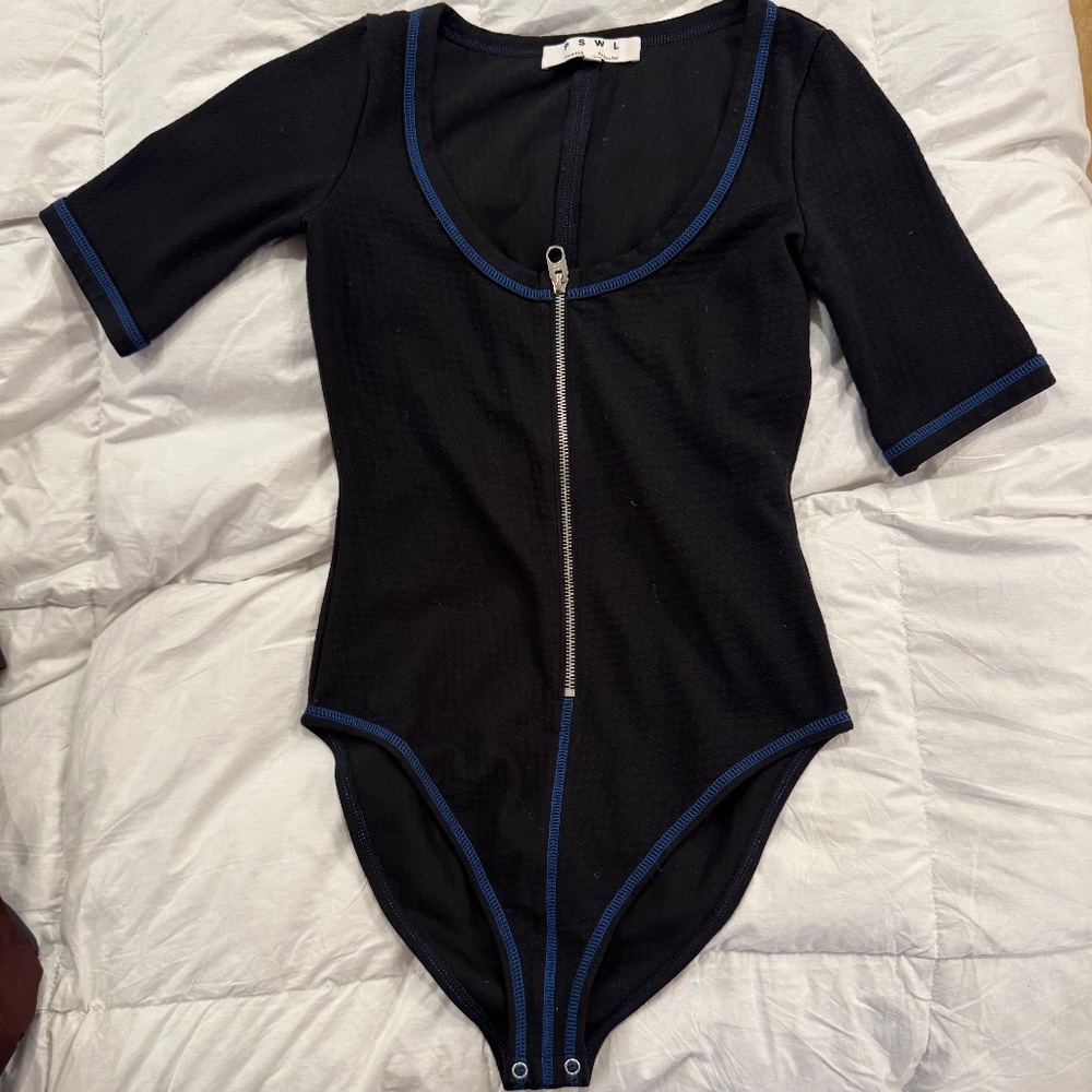 Black Proenza Schouler short-sleeve bodysuit